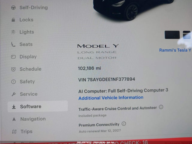 7SAYGDEE1NF377894 Tesla Model Y Long Range Dual Motor All-wheel Drive