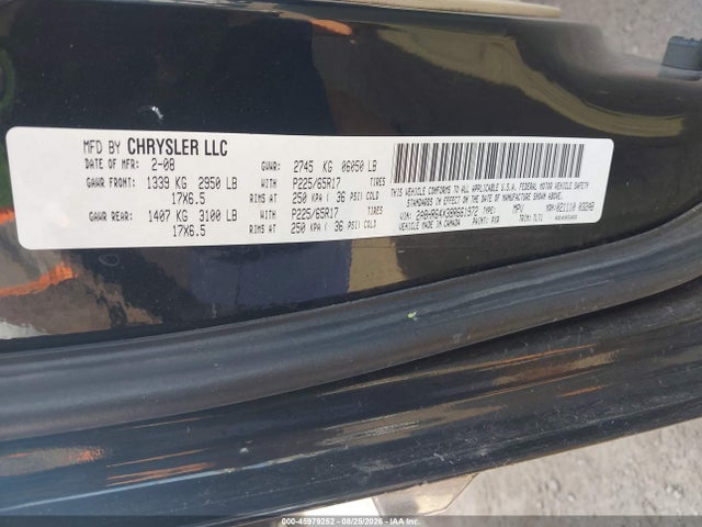 2008 Chrysler Town & Country Limited მანქანა იყიდება აუქციონზე, vin: 2A8HR64X38R661972, აუქციონის ნომერი: 45979252