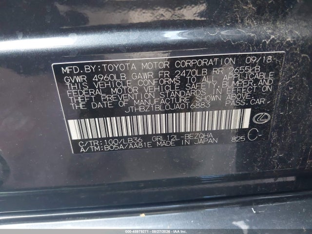 Продажа на аукционе авто 2018 Lexus Gs 350 F Sport, vin: JTHBZ1BL0JA016883, номер лота: 45979271