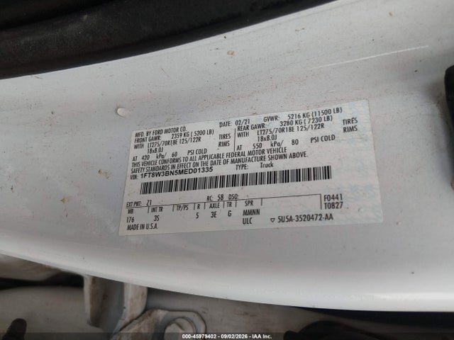 1FT8W3BN5MED01335 Ford F-350 Xlt