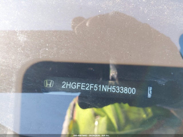 2022 Honda Civic Sport მანქანა იყიდება აუქციონზე, vin: 2HGFE2F51NH533800, აუქციონის ნომერი: 45979463