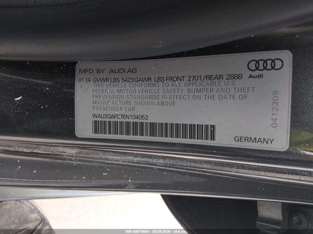 Aukcja sprzedaży 2014 Audi A7 3.0t Premium Plus, vin: WAU2GAFC7EN104052, numer aukcji: 45979484