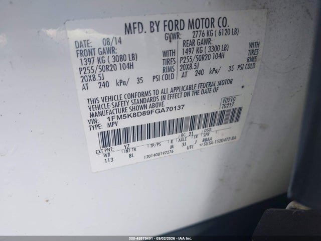 Продаж на аукціоні авто 2015 Ford Explorer Xlt, vin: 1FM5K8D89FGA70137, номер лоту: 45979491