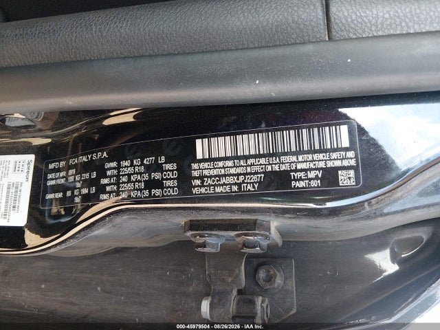 Auction sale of the 2018 Jeep Renegade Latitude Fwd, vin: ZACCJABBXJPJ22677, lot number: 45979504