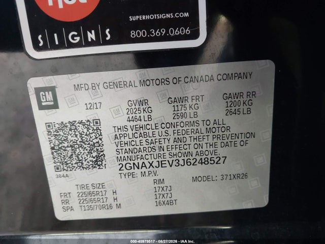Chevrolet EQUINOX LT 2018 2GNAXJEV3J6248527 Image 9