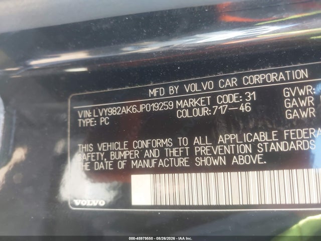 LVY982AK6JP019259 Volvo S90 T5 Momentum