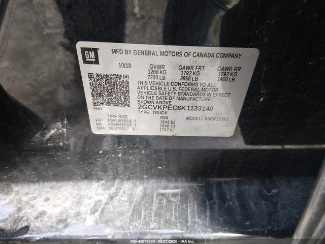 45979599 :رقم المزاد ، 2GCVKPEC6K1133140 vin ، 2019 Chevrolet Silverado 1500 Ld Lt مزاد بيع