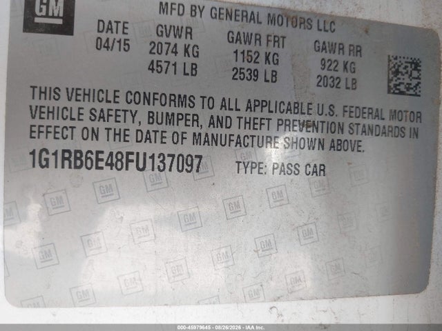 Chevrolet Volt 2015 1G1RB6E48FU137097 Image 9
