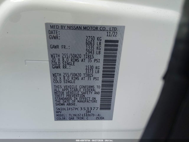 Infiniti Qx60 Luxe Awd 2023 5N1DL1FS7PC353377 Image 9