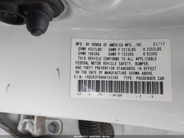 1HGCR2F66HA150096 Honda Accord Sport