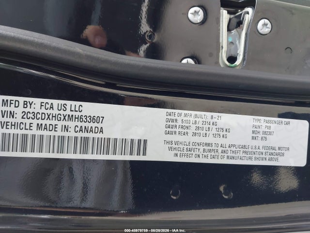 Aukcja sprzedaży 2021 Dodge Charger Gt Rwd, vin: 2C3CDXHGXMH633607, numer aukcji: 45979759