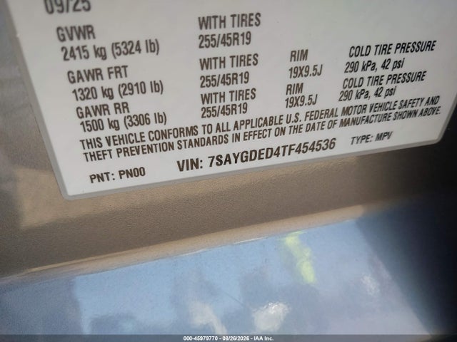 Auction sale of the 2026 Tesla Model Y Premium Rear-wheel Drive/rear-wheel Drive, vin: 7SAYGDED4TF454536, lot number: 45979770