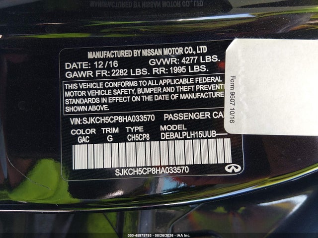 Infiniti QX30 2017 SJKCH5CP8HA033570 Image 9
