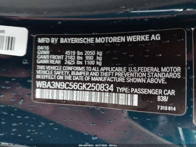 Aukcja sprzedaży 2016 Bmw 428i Xdrive, vin: WBA3N9C56GK250834, numer aukcji: 45979824