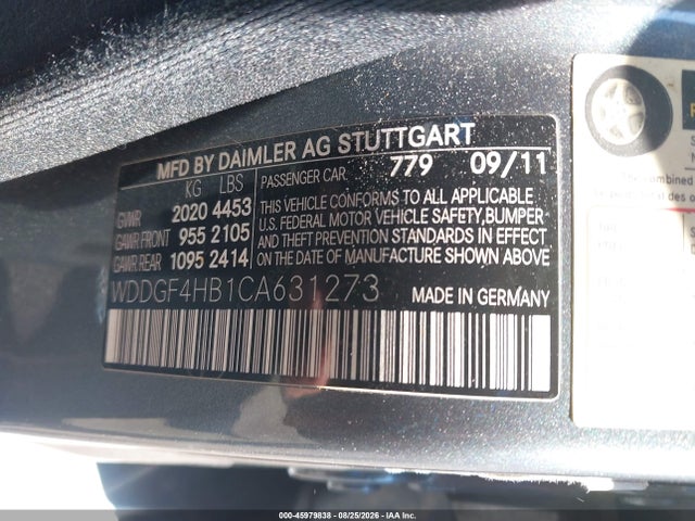 Aukcja sprzedaży 2012 Mercedes-benz C 250 Sport, vin: WDDGF4HB1CA631273, numer aukcji: 45979838