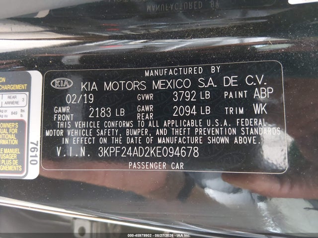 KIA Forte Lxs 2019 3KPF24AD2KE094678 Image 9