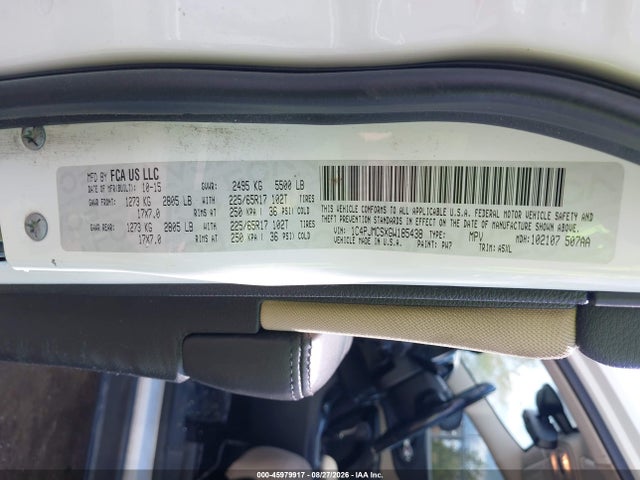 2016 Jeep Cherokee Latitude მანქანა იყიდება აუქციონზე, vin: 1C4PJMCSXGW185438, აუქციონის ნომერი: 45979917