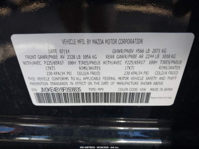 Mazda CX-5 SPORT 2015 JM3KE4BY8F0508835 Image 9