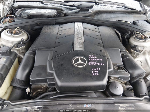 Aukcja sprzedaży 2002 Mercedes-benz S 430, vin: WDBNG70JX2A313751, numer aukcji: 45980046