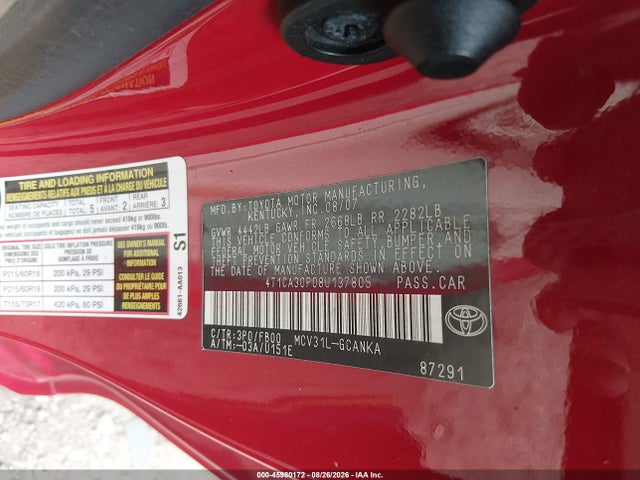 Продажа на аукционе авто 2008 Toyota Camry Solara Se V6, vin: 4T1CA30P08U137805, номер лота: 45980172