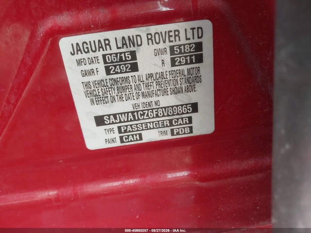 Продаж на аукціоні авто 2015 Jaguar Xj (a6), vin: SAJWA1CZ6F8V89865, номер лоту: 45980257