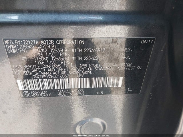 Toyota RAV4 LE 2017 JTMZFREVXHJ716067 Image 9