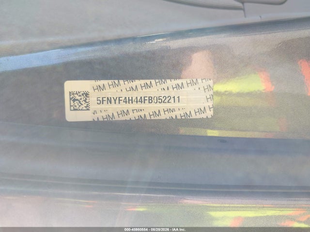 45980554 :رقم المزاد ، 5FNYF4H44FB052211 vin ، 2015 Honda Pilot Ex مزاد بيع