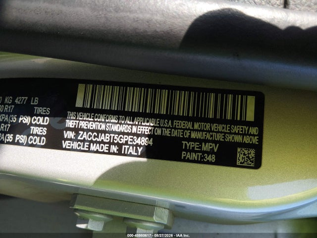 Aukcja sprzedaży 2016 Jeep Renegade Latitude, vin: ZACCJABT5GPE34894, numer aukcji: 45980617
