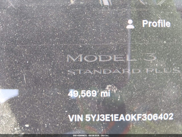 Продажа на аукционе авто 2019 Tesla Model 3 Long Range/mid Range/standard Range/standard Range Plus, vin: 5YJ3E1EA0KF306402, номер лота: 45980623