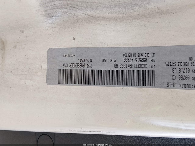 45980710 :رقم المزاد ، 3C3CFFLH0KT862189 vin ، 2019 Fiat 500c Pop مزاد بيع