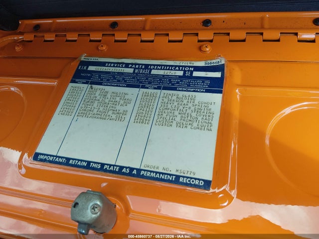 Aukcja sprzedaży 1972 Chevrolet C10, vin: CCE142F373331, numer aukcji: 45980737