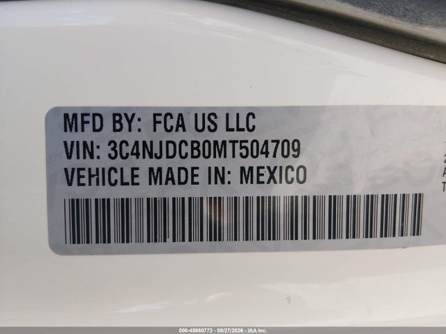 Продажа на аукционе авто 2021 Jeep Compass Limited 4x4, vin: 3C4NJDCB0MT504709, номер лота: 45980772