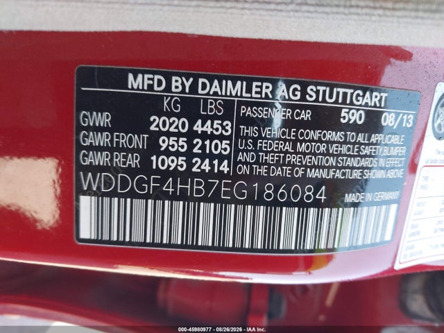 WDDGF4HB7EG186084 Mercedes-Benz C 250 Sport