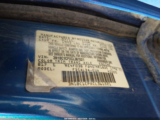Продажа на аукционе авто 2012 Nissan Versa 1.8 S, vin: 3N1BC1CPXCL361521, номер лота: 45981014