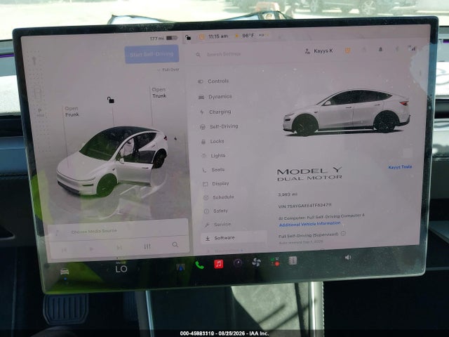 Aukcja sprzedaży 2026 Tesla Model Y All-wheel Drive/long Range Launch Series/premium All-wheel Drive, vin: 7SAYGAEE4TF624711, numer aukcji: 45981110