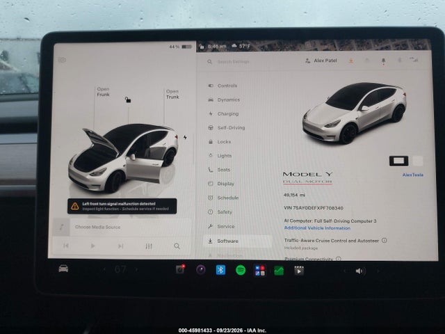 Продаж на аукціоні авто 2023 Tesla Model Y Performance Dual Motor All-wheel Drive, vin: 7SAYGDEFXPF708340, номер лоту: 45981433