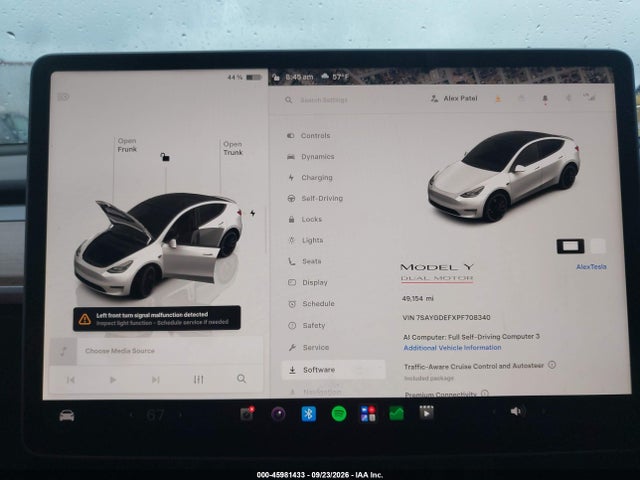 Продаж на аукціоні авто 2023 Tesla Model Y Performance Dual Motor All-wheel Drive, vin: 7SAYGDEFXPF708340, номер лоту: 45981433