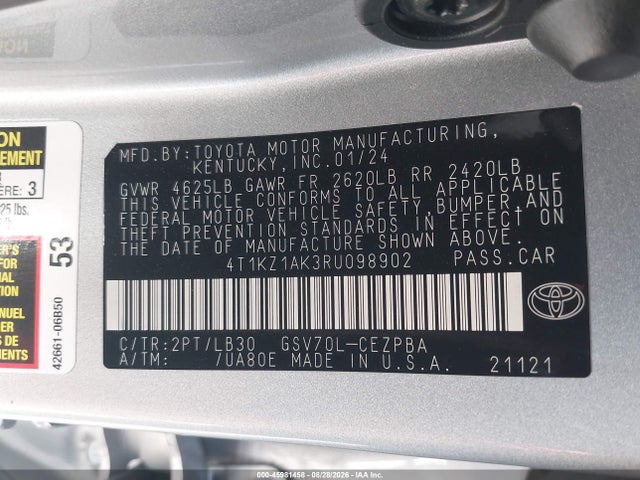 4T1KZ1AK3RU098902 Toyota Camry Xse V6
