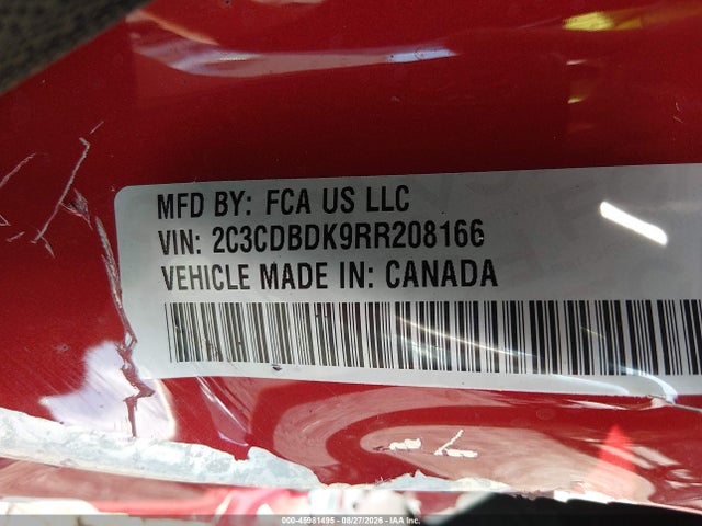 Продажа на аукционе авто 2024 Dodge Charger Daytona Scat Pack Awd, vin: 2C3CDBDK9RR208166, номер лота: 45981495