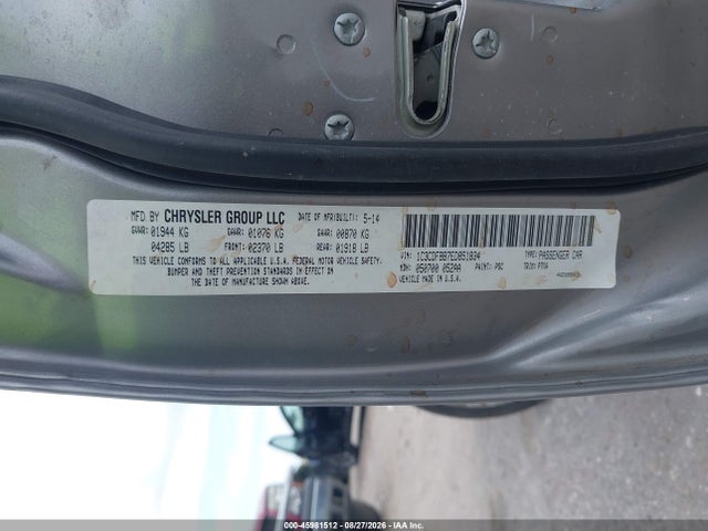 Продаж на аукціоні авто 2014 Dodge Dart Sxt, vin: 1C3CDFBB7ED851834, номер лоту: 45981512