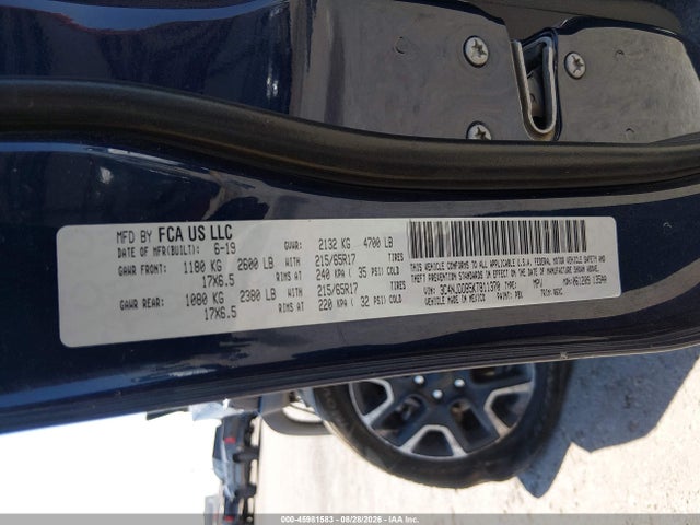 Aukcja sprzedaży 2019 Jeep Compass Trailhawk 4x4, vin: 3C4NJDDB5KT811370, numer aukcji: 45981583