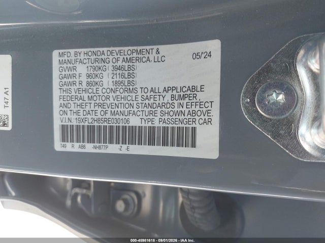 Продажа на аукционе авто 2024 Honda Civic Sport, vin: 19XFL2H85RE030106, номер лота: 45981618