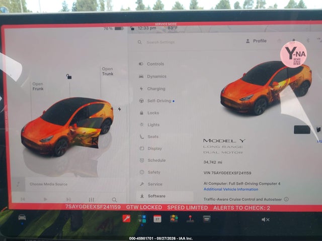Продажа на аукционе авто 2025 Tesla Model Y Long Range Dual Motor All-wheel Drive, vin: 7SAYGDEEXSF241159, номер лота: 45981701