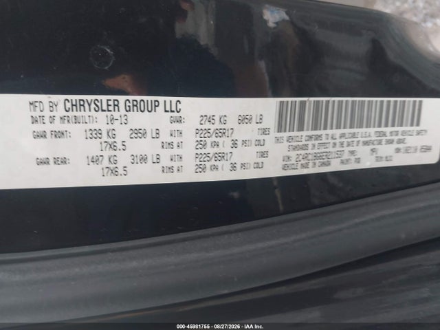 Продаж на аукціоні авто 2014 Chrysler Town & Country Touring, vin: 2C4RC1BG6ER211537, номер лоту: 45981755