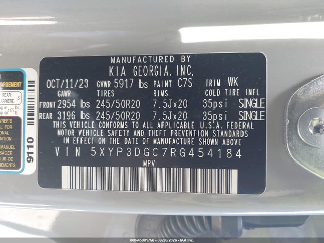 KIA Telluride Ex X-line 2024 5XYP3DGC7RG454184 Image 9