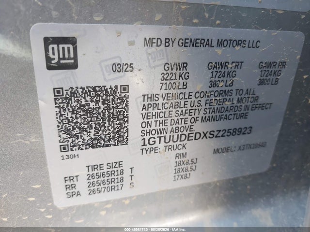 1GTUUDEDXSZ258923 GMC Sierra 1500 4wd Short Box Slt