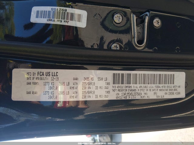 2020 Jeep Cherokee Limited 4x4 მანქანა იყიდება აუქციონზე, vin: 1C4PJMDX5LD575024, აუქციონის ნომერი: 45981793