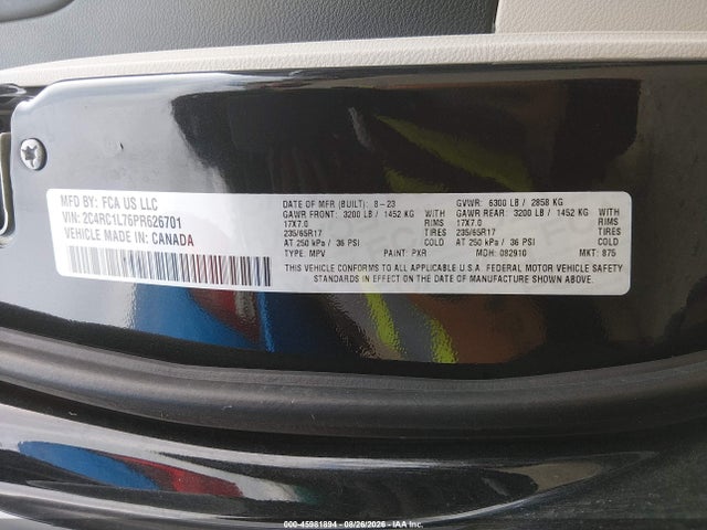 2C4RC1L76PR626701 Chrysler Pacifica Hybrid Touring L
