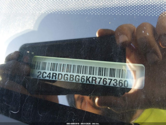 Auction sale of the 2019 Dodge Grand Caravan Se, vin: 2C4RDGBG6KR767360, lot number: 45981919