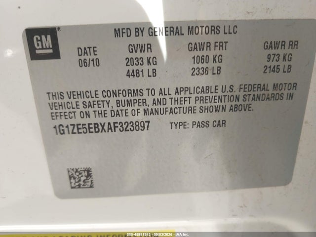 45981983 :رقم المزاد ، 1G1ZE5EBXAF323897 vin ، 2010 Chevrolet Malibu Ltz مزاد بيع